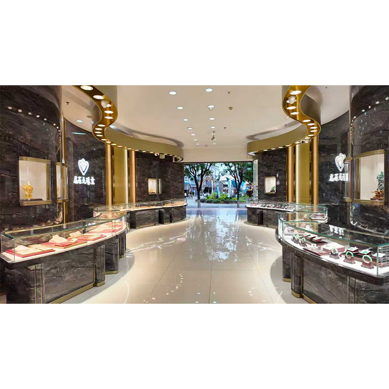 High-End Imitation Stone Curved Boutique Cabinet