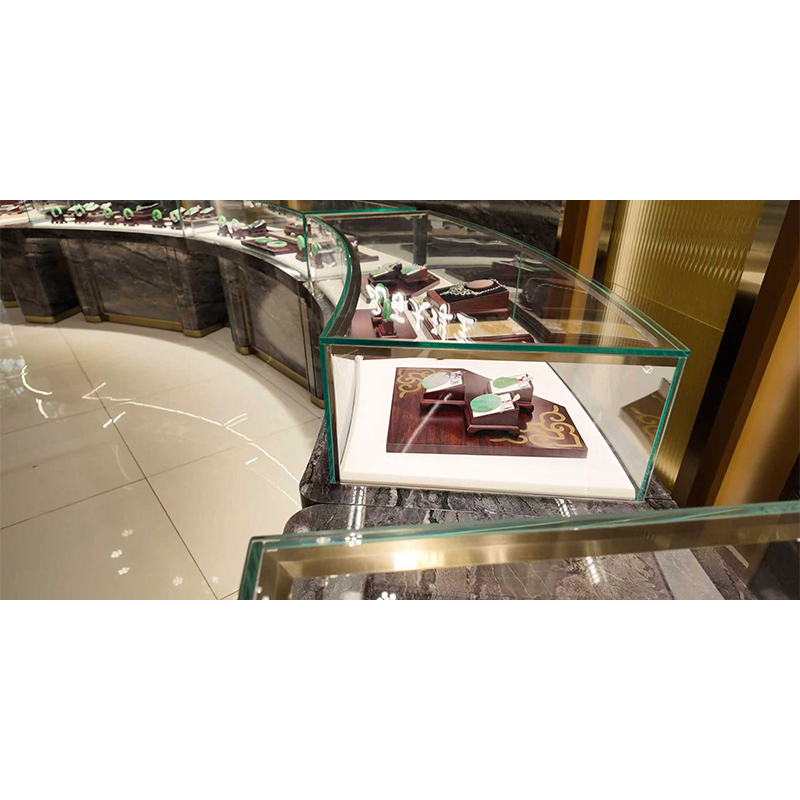 High-End Imitation Stone Curved Boutique Cabinet