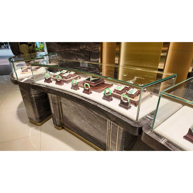 High-End Imitation Stone Curved Boutique Cabinet